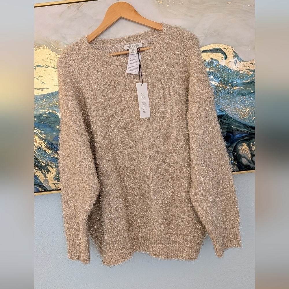 NWT Rachel Zoe Metallic Sweater made by special yarn Woman's Size 1X
